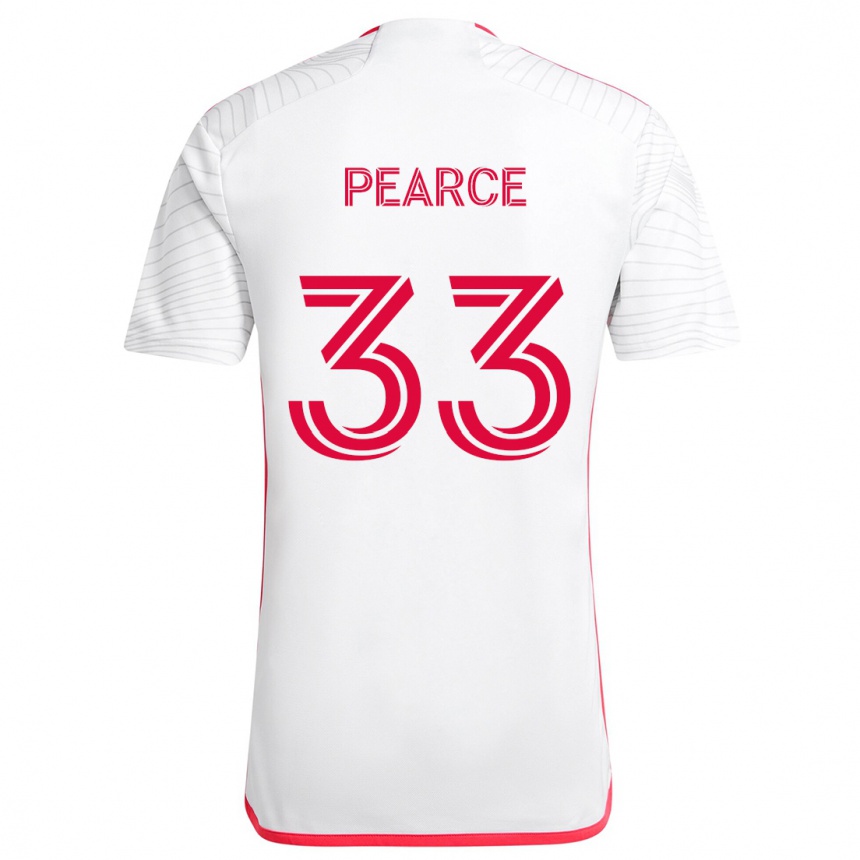 Kids Football Tyson Pearce #33 White Red Away Jersey 2024/25 T-Shirt Za