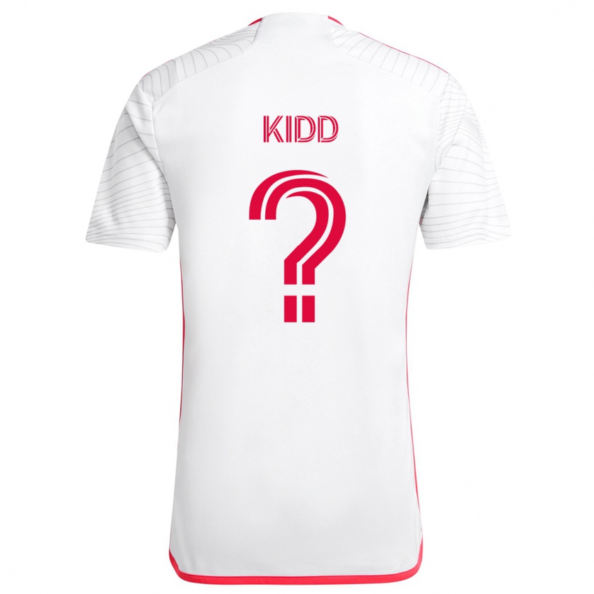 Kids Football Matteo Kidd #0 White Red Away Jersey 2024/25 T-Shirt Za