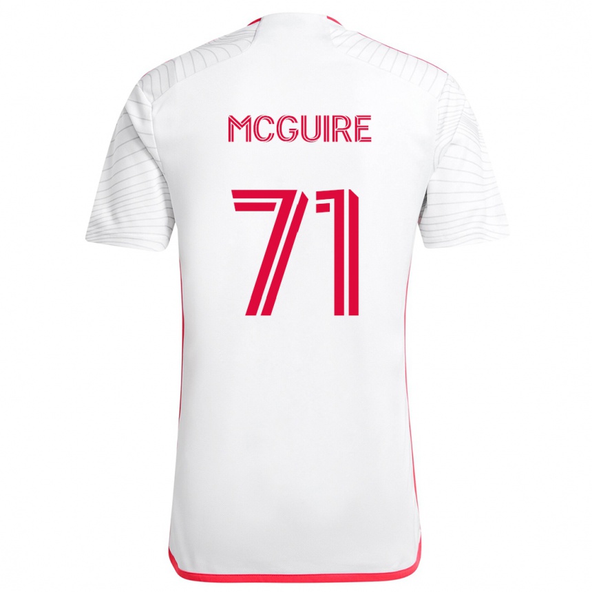 Kids Football Nolan Mcguire #71 White Red Away Jersey 2024/25 T-Shirt Za