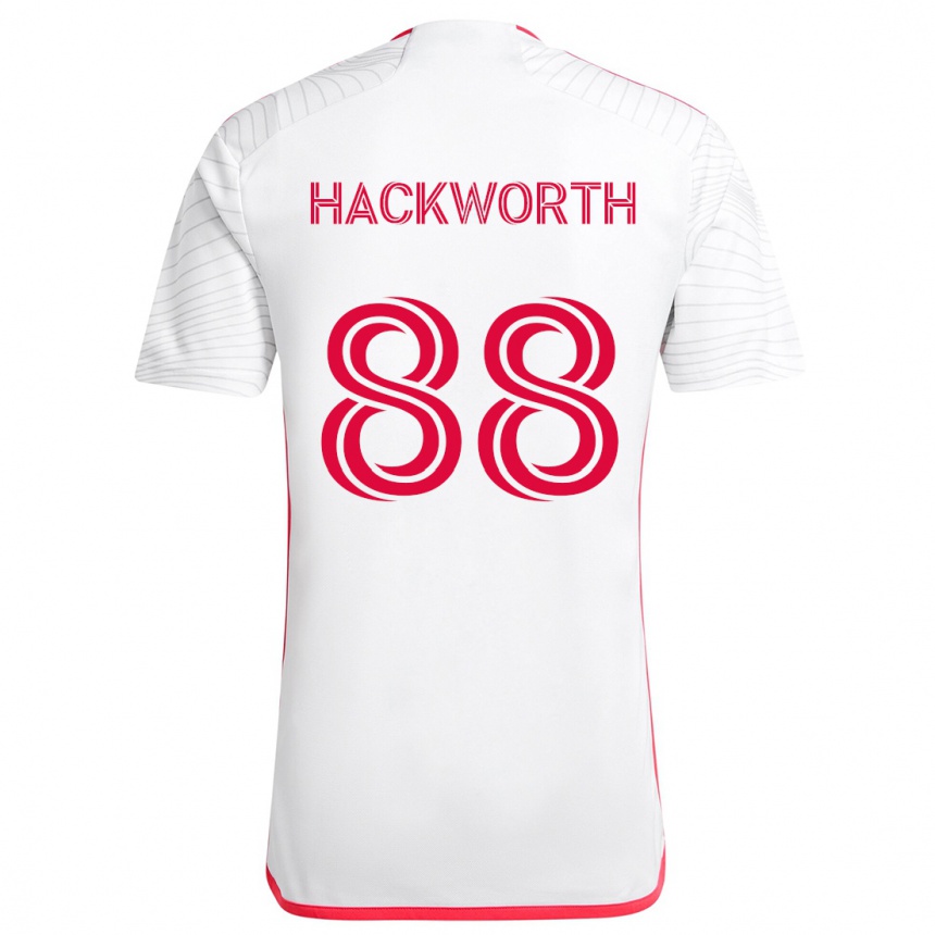 Kids Football Larsen Hackworth #88 White Red Away Jersey 2024/25 T-Shirt Za