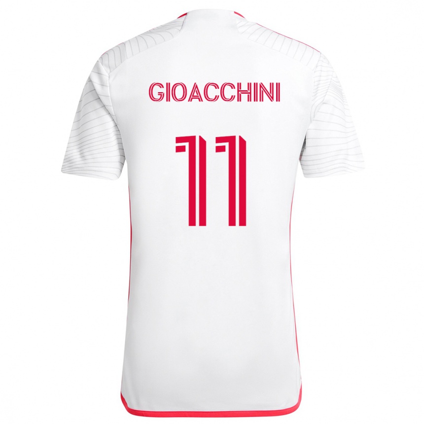 Kids Football Nicholas Gioacchini #11 White Red Away Jersey 2024/25 T-Shirt Za