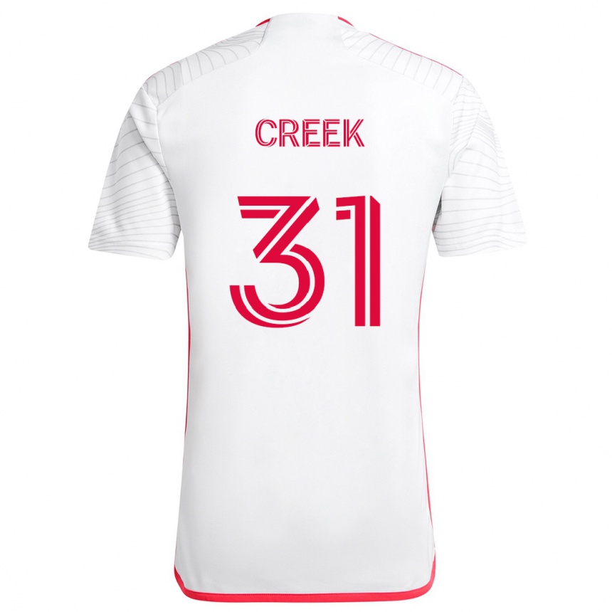 Kids Football Michael Creek #31 White Red Away Jersey 2024/25 T-Shirt Za