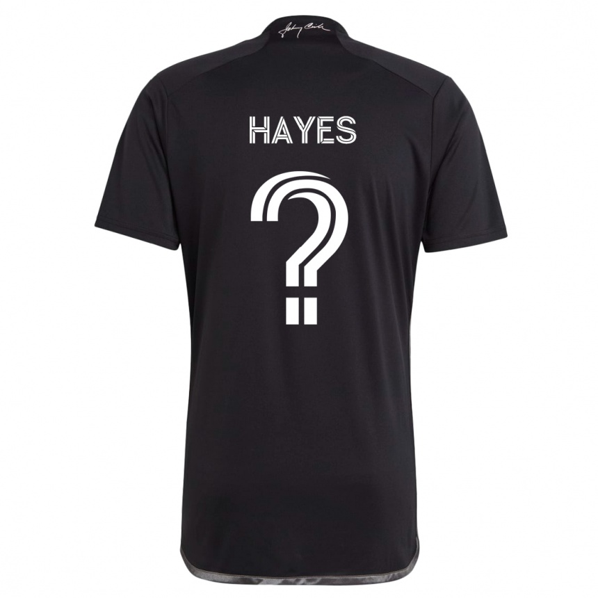 Kids Football Braxton Hayes #0 Black Away Jersey 2024/25 T-Shirt Za