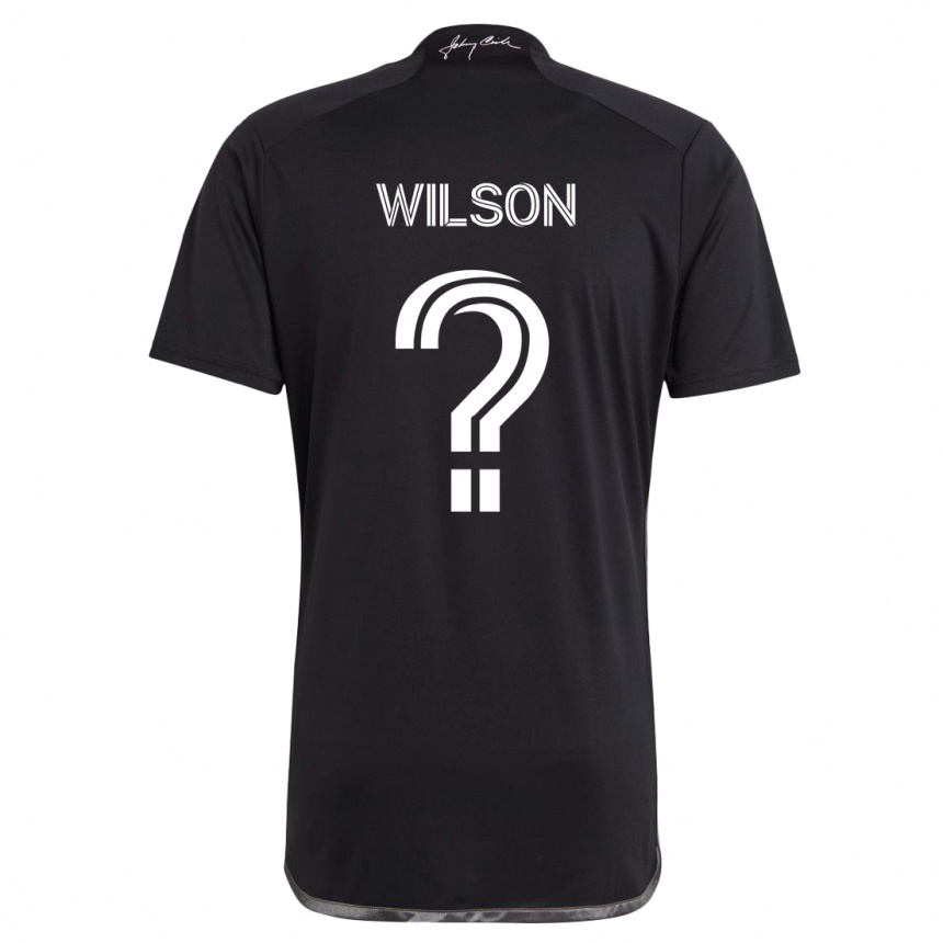 Kids Football Dominic Wilson #0 Black Away Jersey 2024/25 T-Shirt Za