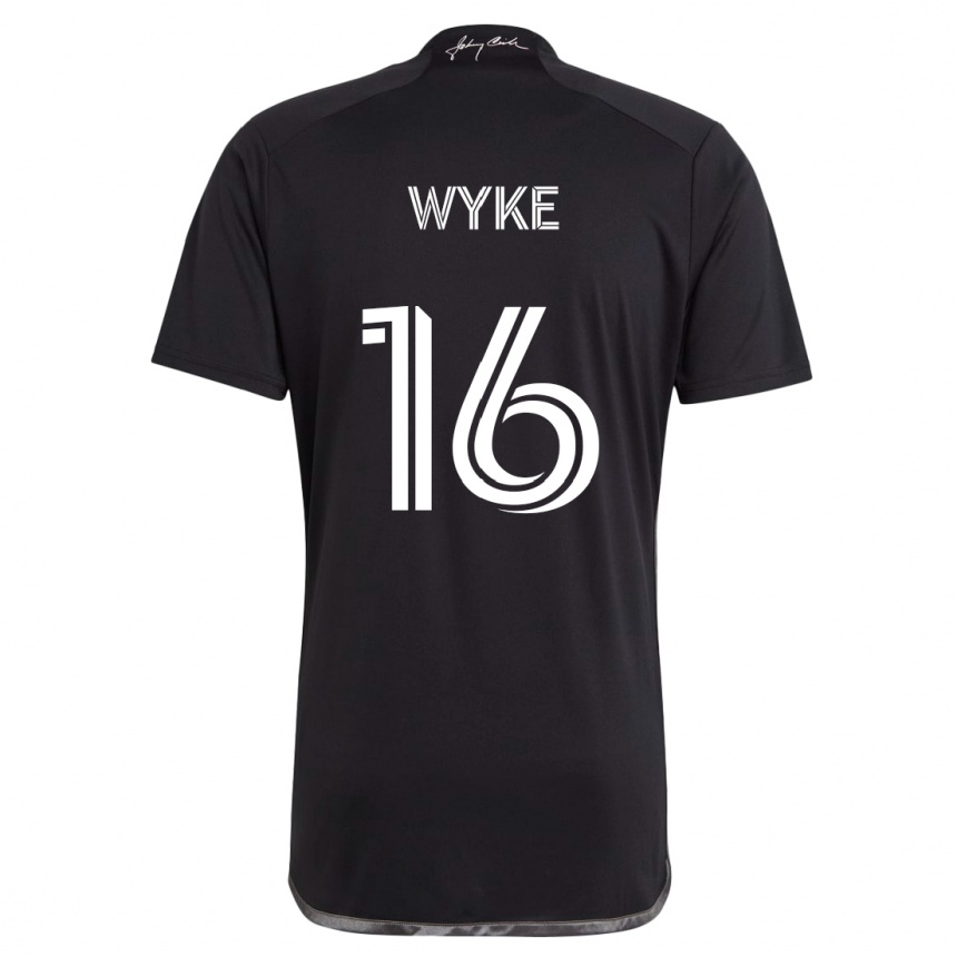 Kids Football Laurence Wyke #16 Black Away Jersey 2024/25 T-Shirt Za