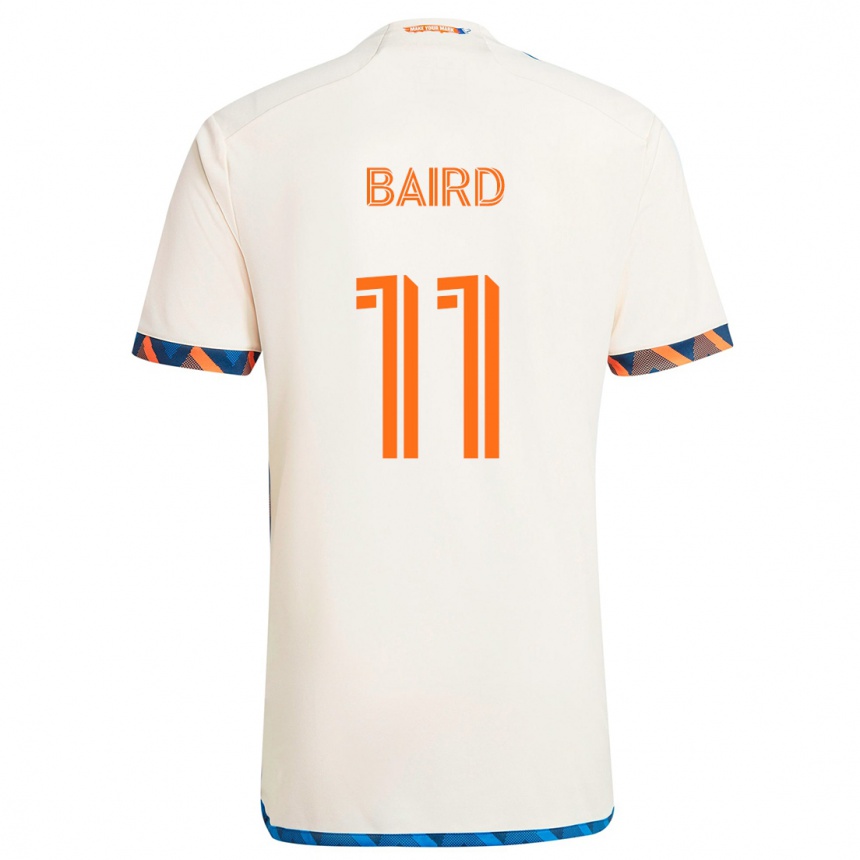 Kids Football Corey Baird #11 White Orange Away Jersey 2024/25 T-Shirt Za