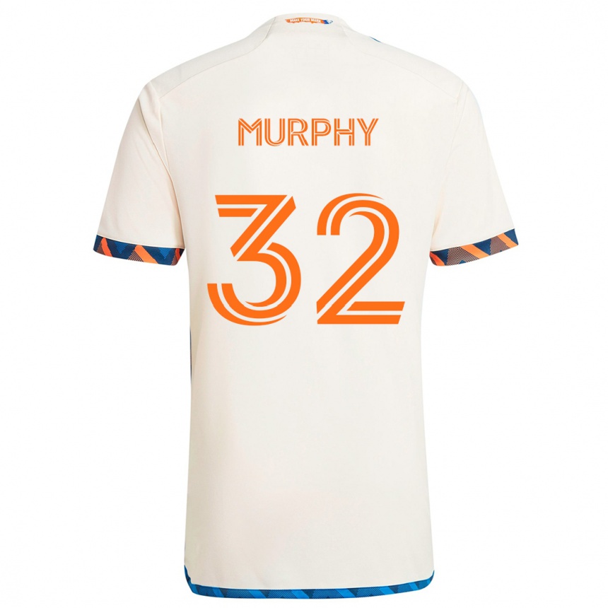 Kids Football Ian Murphy #32 White Orange Away Jersey 2024/25 T-Shirt Za