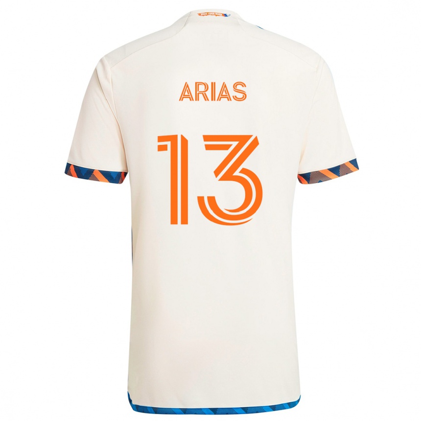 Kids Football Santiago Arias #13 White Orange Away Jersey 2024/25 T-Shirt Za