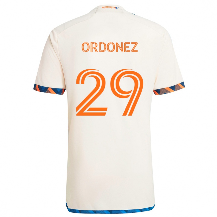 Kids Football Arquímides Ordóñez #29 White Orange Away Jersey 2024/25 T-Shirt Za