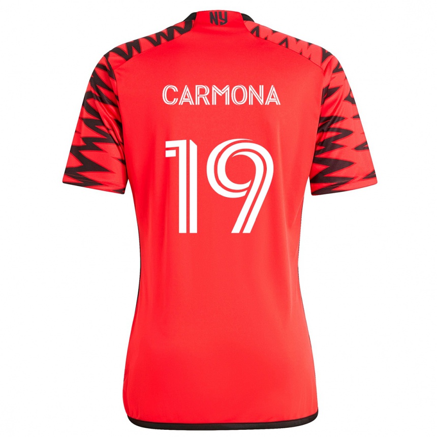 Kids Football Wikelman Carmona #19 Red Black White Away Jersey 2024/25 T-Shirt Za