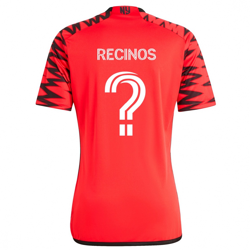 Kids Football Arian Recinos #0 Red Black White Away Jersey 2024/25 T-Shirt Za