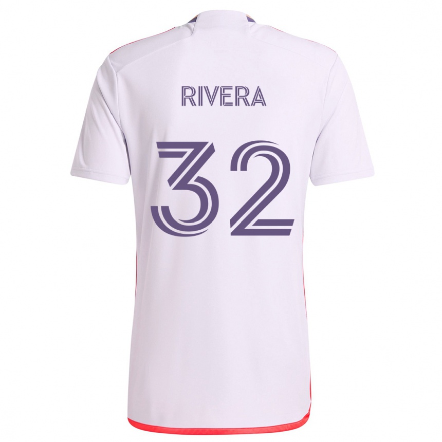 Kids Football Wilfredo Rivera #32 White Red Purple Away Jersey 2024/25 T-Shirt Za