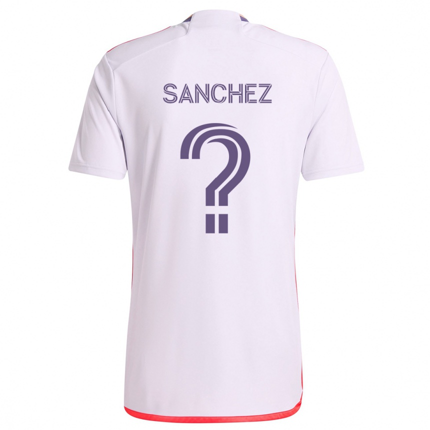 Kids Football Fernando Sanchez #0 White Red Purple Away Jersey 2024/25 T-Shirt Za