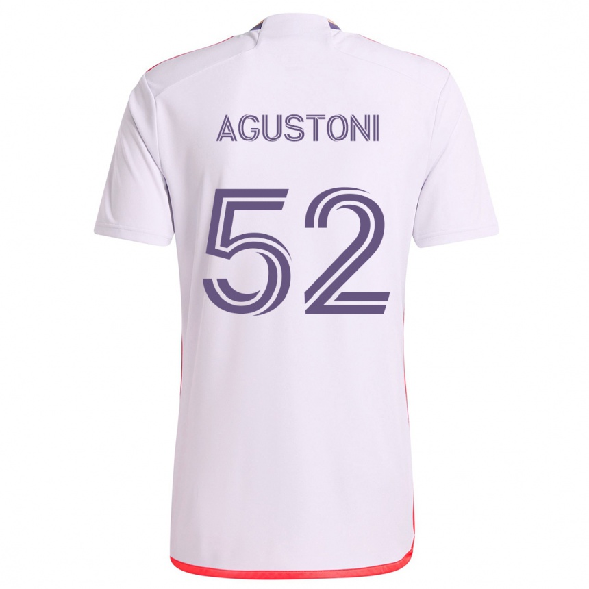 Kids Football Gonzalo Agustoni #52 White Red Purple Away Jersey 2024/25 T-Shirt Za