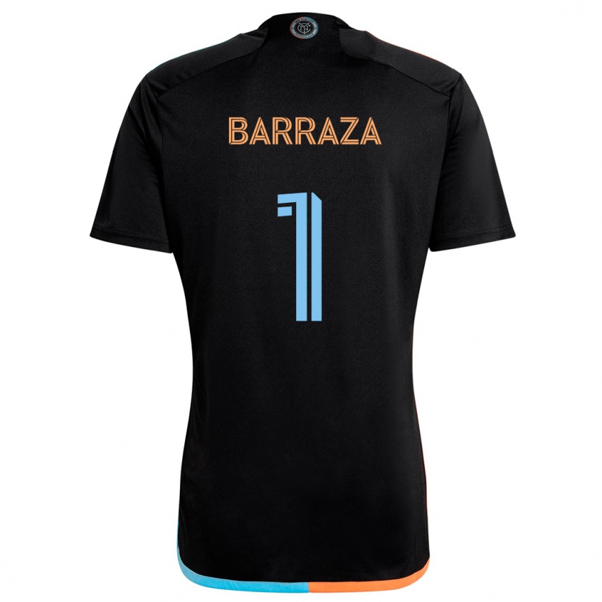 Kids Football Luis Barraza #1 Black Orange Blue Away Jersey 2024/25 T-Shirt Za