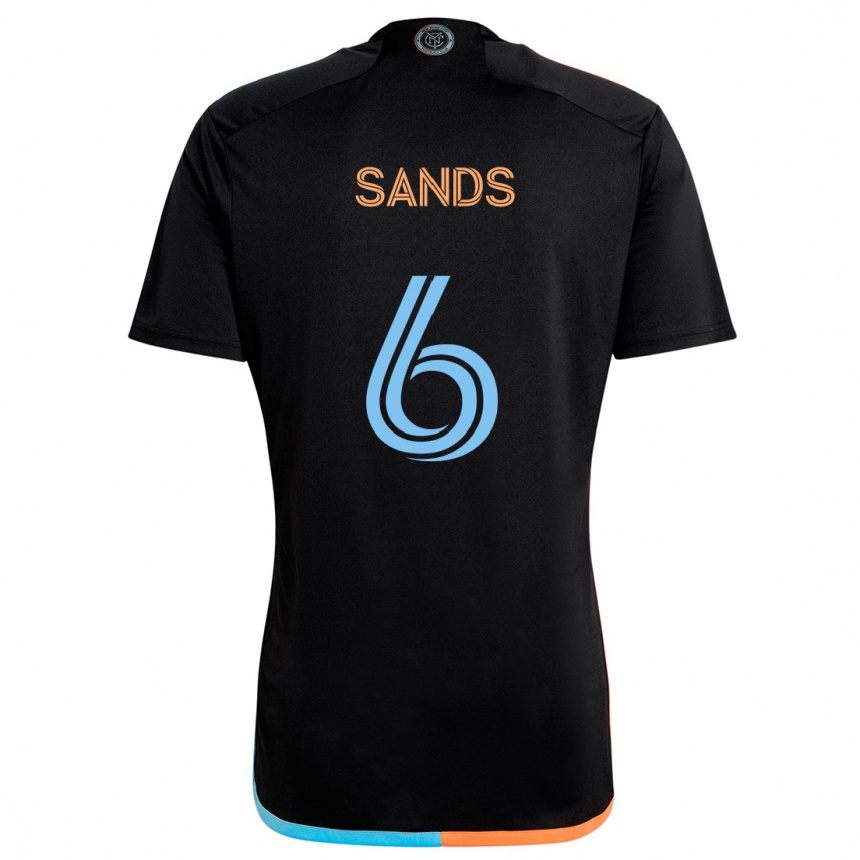 Kids Football James Sands #6 Black Orange Blue Away Jersey 2024/25 T-Shirt Za