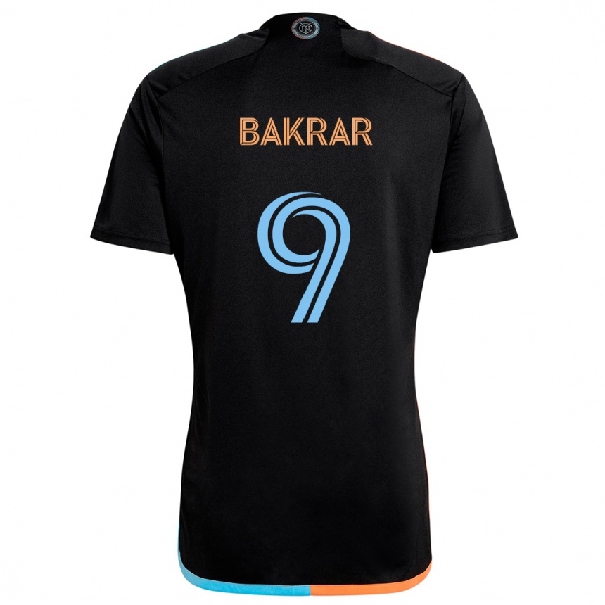 Kids Football Monsef Bakrar #9 Black Orange Blue Away Jersey 2024/25 T-Shirt Za