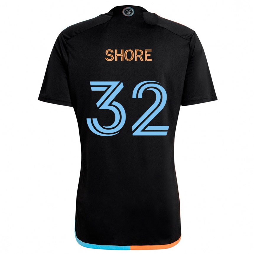 Kids Football Jonathan Shore #32 Black Orange Blue Away Jersey 2024/25 T-Shirt Za