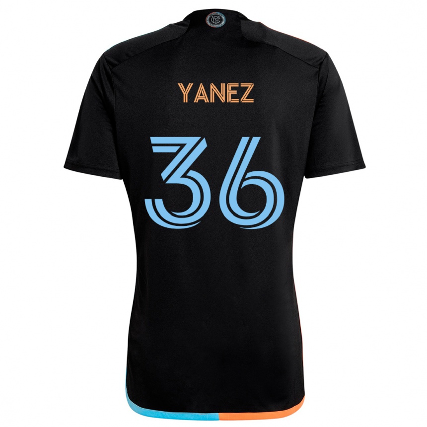 Kids Football Zidane Yañez #36 Black Orange Blue Away Jersey 2024/25 T-Shirt Za