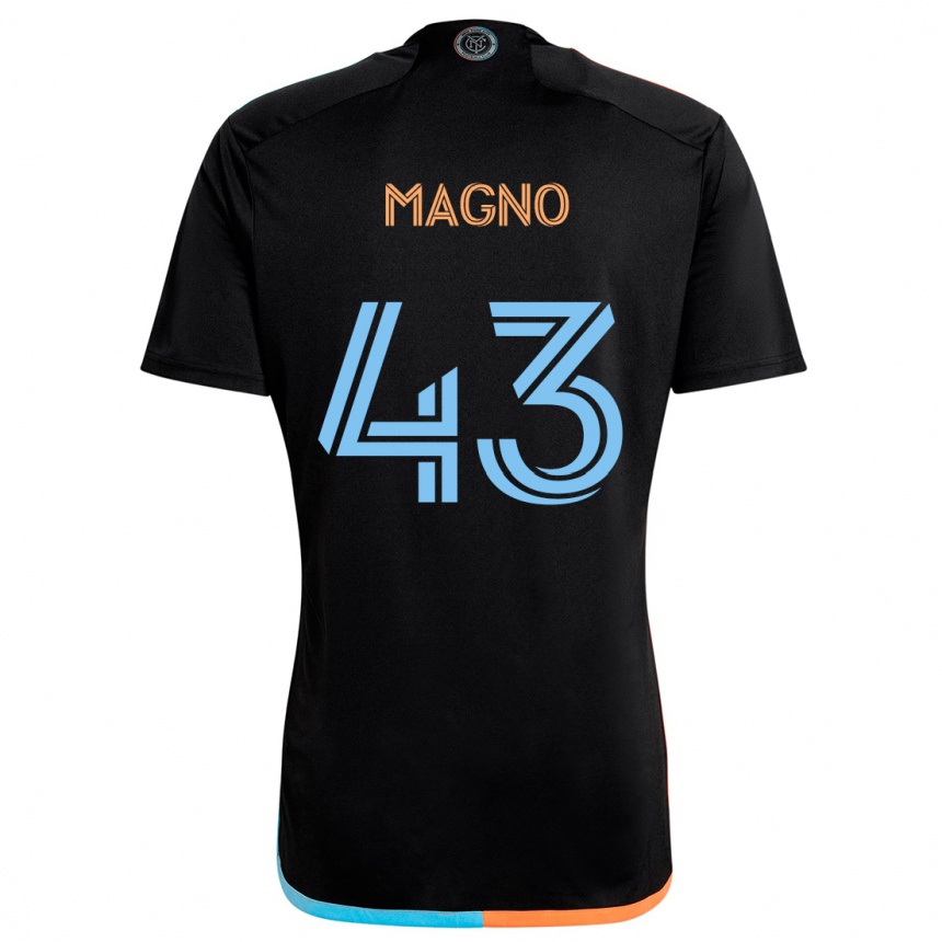 Kids Football Talles Magno #43 Black Orange Blue Away Jersey 2024/25 T-Shirt Za