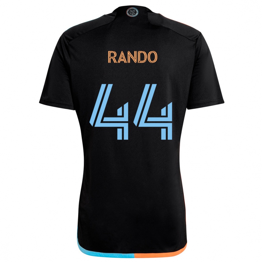 Kids Football Alex Rando #44 Black Orange Blue Away Jersey 2024/25 T-Shirt Za