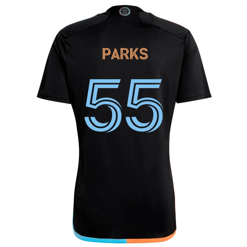 Kids Football Keaton Parks #55 Black Orange Blue Away Jersey 2024/25 T-Shirt Za