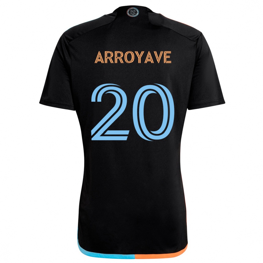 Kids Football Jacob Arroyave #20 Black Orange Blue Away Jersey 2024/25 T-Shirt Za