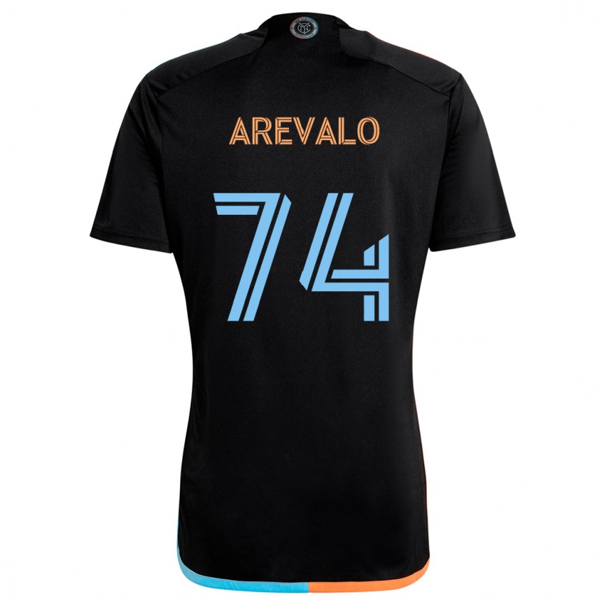 Kids Football Ronny Arévalo #74 Black Orange Blue Away Jersey 2024/25 T-Shirt Za