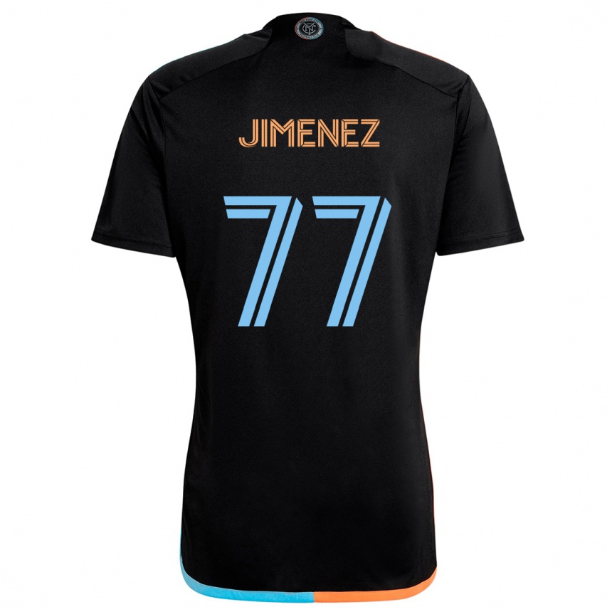 Kids Football Jonathan Jiménez #77 Black Orange Blue Away Jersey 2024/25 T-Shirt Za