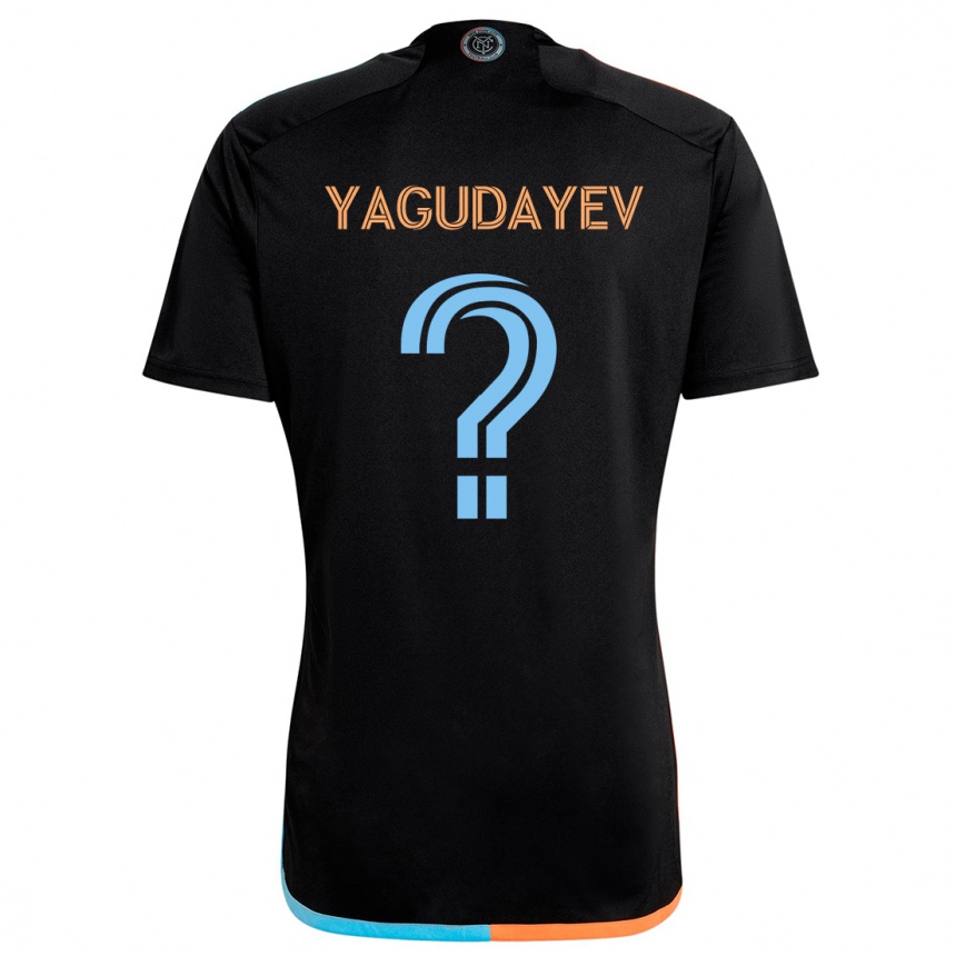 Kids Football Alexander Yagudayev #0 Black Orange Blue Away Jersey 2024/25 T-Shirt Za