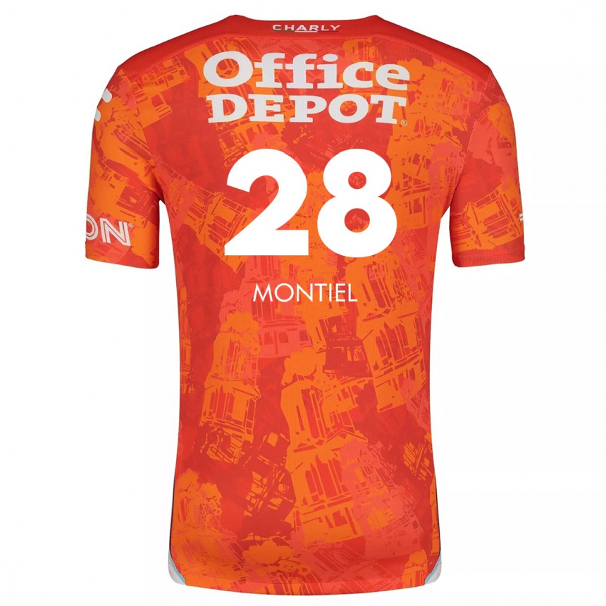 Kids Football Elías Montiel #28 Orange White Away Jersey 2024/25 T-Shirt Za