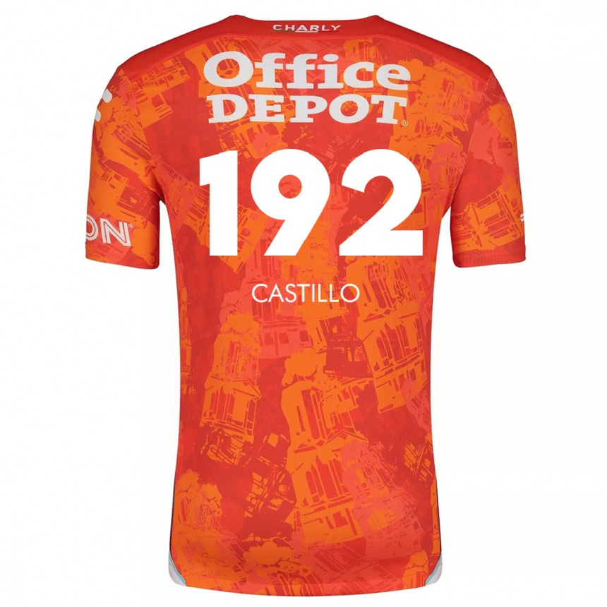 Kids Football José Castillo #192 Orange White Away Jersey 2024/25 T-Shirt Za