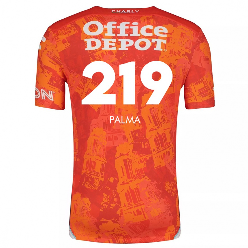 Kids Football Pablo Palma #219 Orange White Away Jersey 2024/25 T-Shirt Za