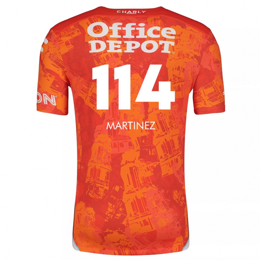 Kids Football Jesús Martínez #114 Orange White Away Jersey 2024/25 T-Shirt Za