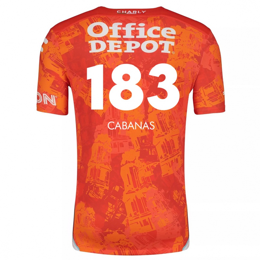 Kids Football Mauricio Cabañas #183 Orange White Away Jersey 2024/25 T-Shirt Za