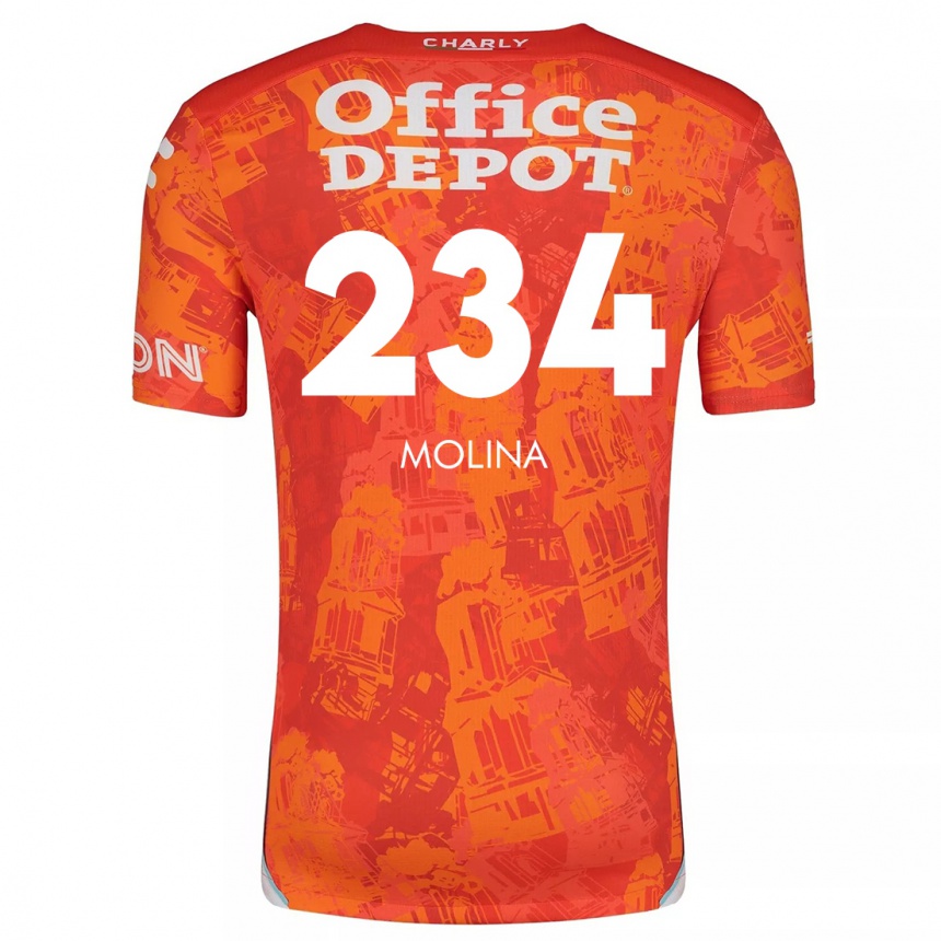 Kids Football Yoshimar Molina #234 Orange White Away Jersey 2024/25 T-Shirt Za