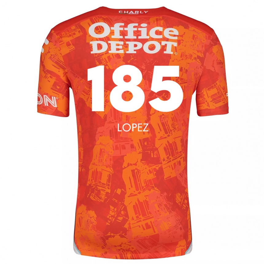 Kids Football René López #185 Orange White Away Jersey 2024/25 T-Shirt Za