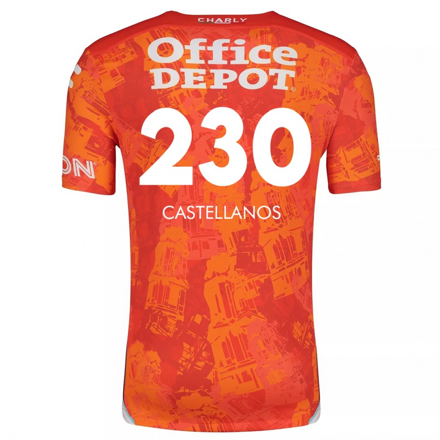 Kids Football Edson Castellanos #230 Orange White Away Jersey 2024/25 T-Shirt Za