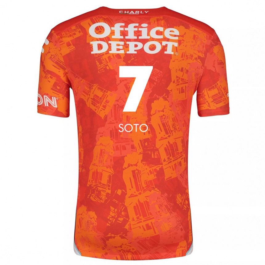 Kids Football Alice Soto #7 Orange White Away Jersey 2024/25 T-Shirt Za