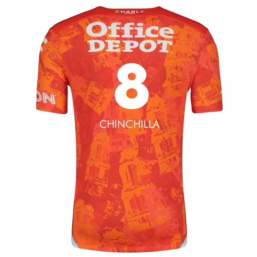 Kids Football Priscila Chinchilla #8 Orange White Away Jersey 2024/25 T-Shirt Za