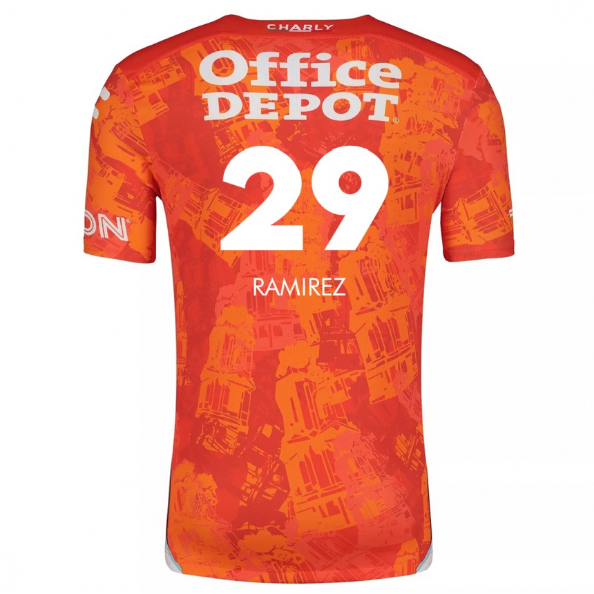 Kids Football Elliana Ramirez #29 Orange White Away Jersey 2024/25 T-Shirt Za