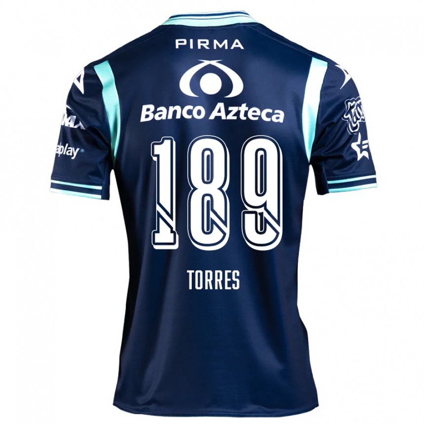 Kids Football Dylan Torres #189 Navy Blue Away Jersey 2024/25 T-Shirt Za