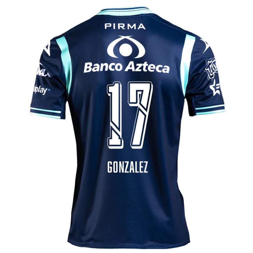 Kids Football Andrea González #17 Navy Blue Away Jersey 2024/25 T-Shirt Za