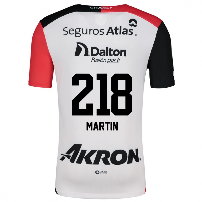 Kids Football Jorge San Martín #218 White Red Black Away Jersey 2024/25 T-Shirt Za