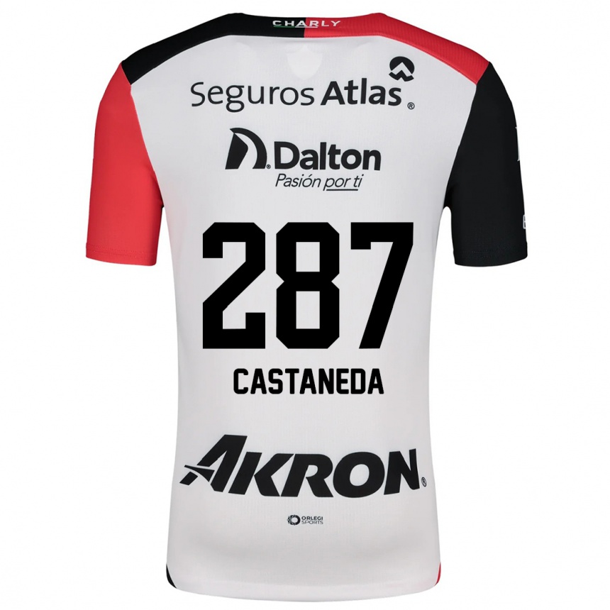 Kids Football Mariano Castañeda #287 White Red Black Away Jersey 2024/25 T-Shirt Za