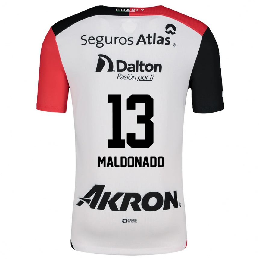 Kids Football Maritza Maldonado #13 White Red Black Away Jersey 2024/25 T-Shirt Za