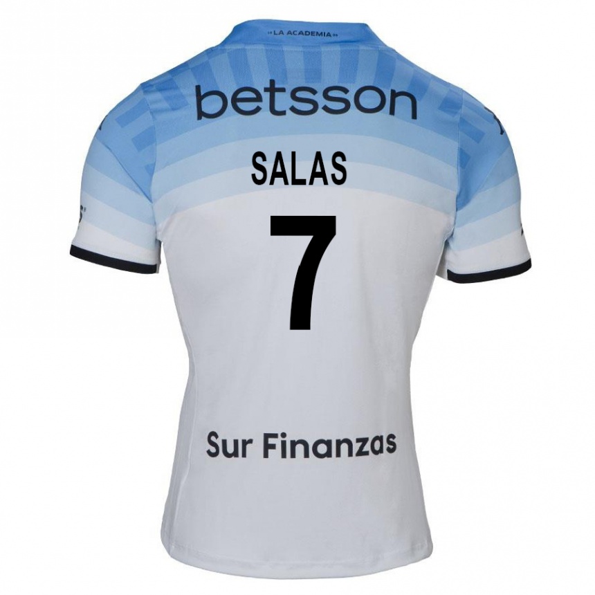 Kids Football Maximiliano Salas #7 White Blue Black Away Jersey 2024/25 T-Shirt Za