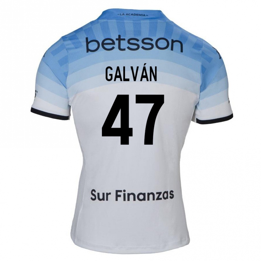 Kids Football Ignacio Galván #47 White Blue Black Away Jersey 2024/25 T-Shirt Za