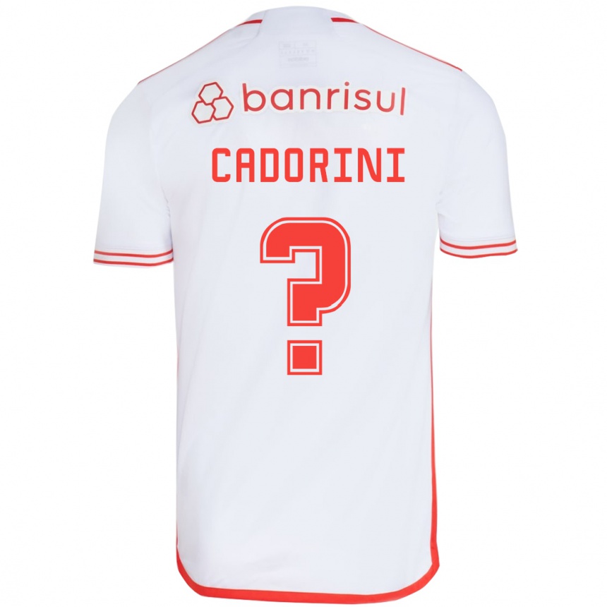 Kids Football Matheus Cadorini #0 White Red Away Jersey 2024/25 T-Shirt Za