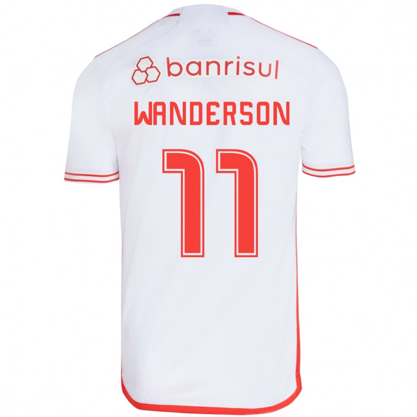 Kids Football Wanderson #11 White Red Away Jersey 2024/25 T-Shirt Za